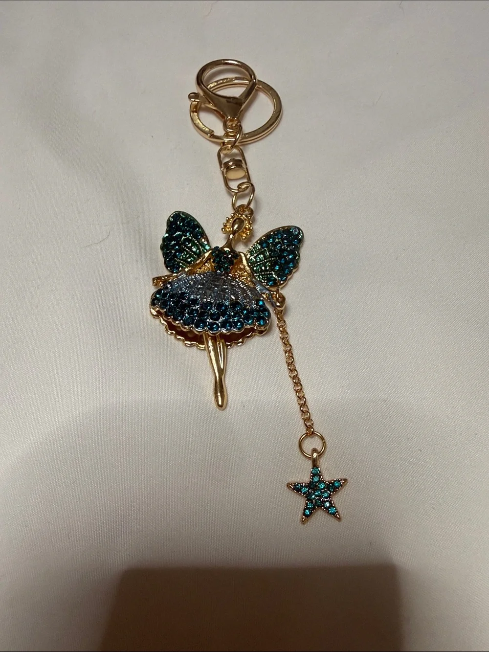 Set of 2 Fairy Ballerina Keychain Charm - Blue & Yellow